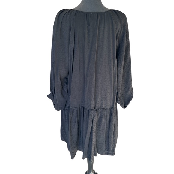 H&M TIERED BOXY HOBO DRESS BALLON SLEEVES SIZE WOMEN’s Large - Picture 3 of 8